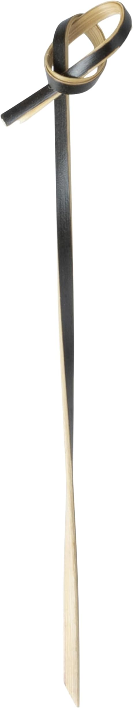 Restaurantware 6 Inch Twisted Bamboo Skewers 1000 Sturdy Disposable Bamboo Food Picks - Sturdy Looped Knot Black Bamboo Appetizer Picks Sustainable For Serving Appetizers and Cocktail Garnishes