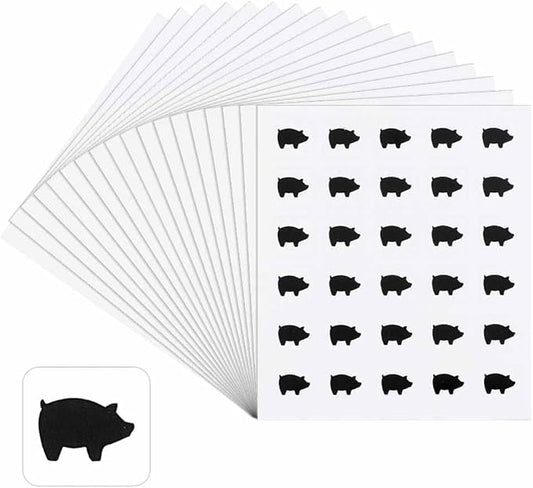 OLYCRAFT 2400pcs Black Meal Stickers 0.5 inch Menu Choices Sticker Pig Pattern Meal Stickers for Place Cards Wedding Meal Indicator Stickers Meal Choice Stickers for Banquet