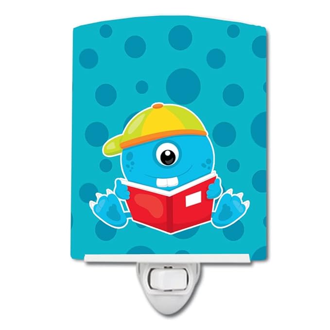 Caroline's Treasures BB8865CNL Monster Blue Ceramic Night Light Compact, UL-Certified, Ideal for Bedroom, Bathroom, Nursery, Hallway, Kitchen, 6x4x3, Multicolor