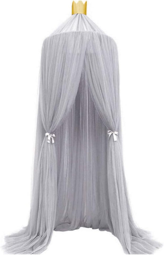 Bed Tent Net Mesh Bed Tent Stylish Breathable Canopy, Canopy Netting with Grey Pink Easy Setup for Bedroom Guest Room (Gray)