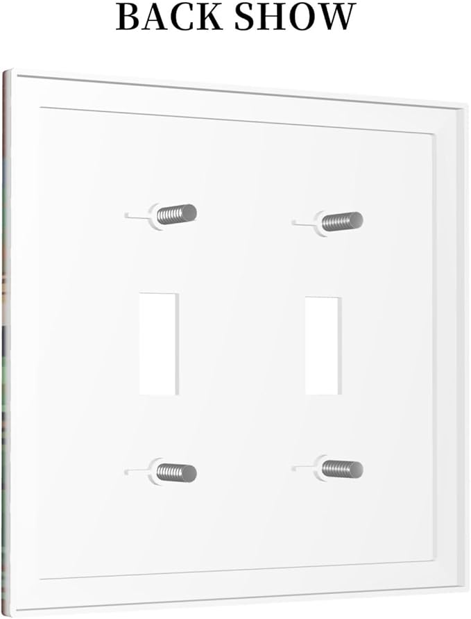 Cartoon Animal Zebra Leopard Giraffe Bird Leaf Double Toggle Nursery Light Switch Covers Decorative 2 Gang Wall Plate Dual Electrical Faceplate Switchplate for Kidroom Living Room Decor