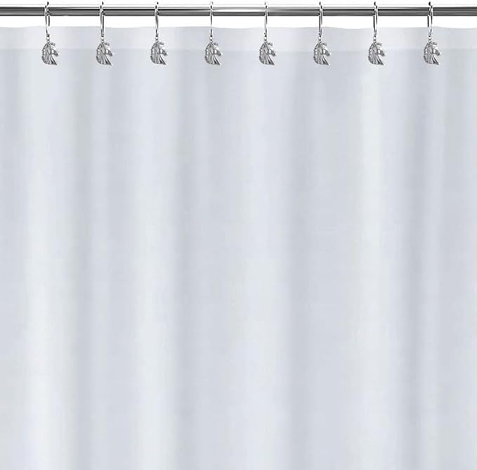 Horse Shower Curtain Hooks for Bathroom, Rustproof Stainless Steel Decorative Shower Curtain Rings with Zinc Alloy Horse Head Shaped Pendant Western Bathroom Decor 12PCS