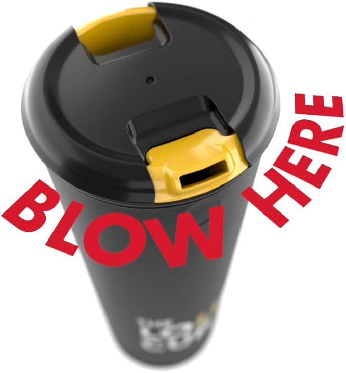 The LoudCup 20 oz Tumbler + Integrated Stadium Horn (Bluejay Blue) - Reusable Water Bottle for Sports Fans - Worlds Loudest Cup for Noisy Fans on Game Day & Tailgating