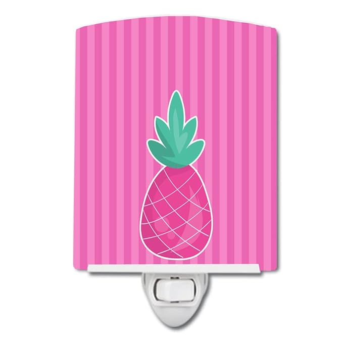 Caroline's Treasures BB8769CNL Pineapple Ceramic Night Light Compact, UL-Certified, Ideal for Bedroom, Bathroom, Nursery, Hallway, Kitchen, 6x4x3, Multicolor