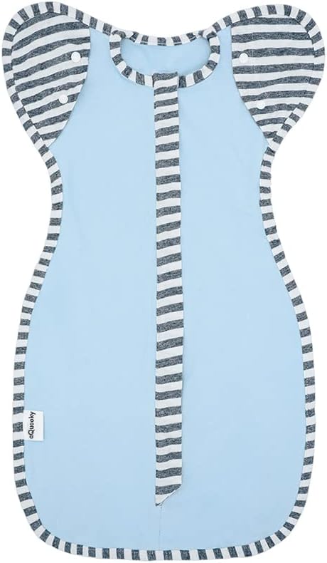 Baby Blanket Sack with Arms Free Design,Transition to Arms Free Wearable for Newborn Girl and Boy,Medium 3-6Months, Blue