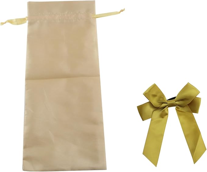 HEVSTIL 10Pcs Satin Wine Bags Wine Gift Bags with Decorative Bows,Wine Bottle Bags Reusable Wine Bottle Covers for Christmas, Wedding, Birthday, Travel, Holiday Party,Housewarming Gifts,Gold