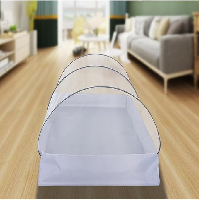 Akiky Mosquito Net Pop Up Bed Net Tent with Gray Bottom Portable&Foldable Bed Canopy for Bunk Bed Twin/Twin XL Bed Sleeping Tent for Indoor Outdoor