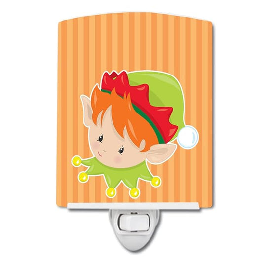Caroline's Treasures BB8668CNL Christmas Ginger Boy Elf Ceramic Night Light Compact, UL-Certified, Ideal for Bedroom, Bathroom, Nursery, Hallway, Kitchen, 6x4x3, Multicolor