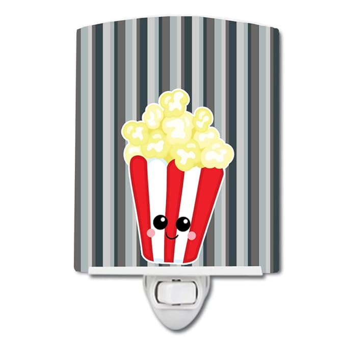 Caroline's Treasures BB7053CNL Popcorn Face Ceramic Night Light Compact, UL-Certified, Ideal for Bedroom, Bathroom, Nursery, Hallway, Kitchen, 6x4x3, Multicolor