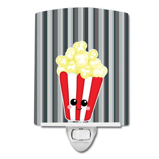 Caroline's Treasures BB7053CNL Popcorn Face Ceramic Night Light Compact, UL-Certified, Ideal for Bedroom, Bathroom, Nursery, Hallway, Kitchen, 6x4x3, Multicolor