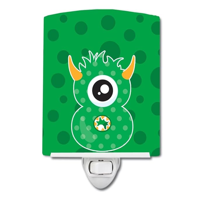 Caroline's Treasures BB8858CNL Monster Month 8 Ceramic Night Light Compact, UL-Certified, Ideal for Bedroom, Bathroom, Nursery, Hallway, Kitchen, 6x4x3, Multicolor