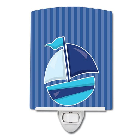 Caroline's Treasures BB8883CNL Nautical Sailboat #2 Ceramic Night Light Compact, UL-Certified, Ideal for Bedroom, Bathroom, Nursery, Hallway, Kitchen, 6x4x3, Multicolor