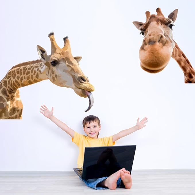 Portrait Giraffe Wall Decal Portrait Giraffe Wall Decal Jungle Animal Watercolor Nursery Decorations Bedroom Art for Bedroom Kitchen Living Room