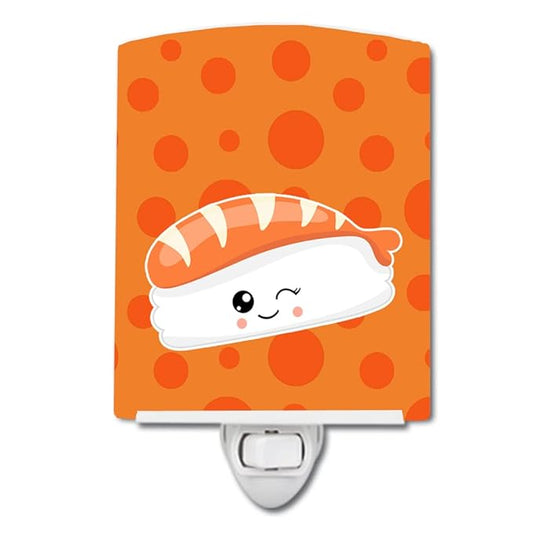 Caroline's Treasures BB8804CNL Sushi Sashimi Ceramic Night Light Compact, UL-Certified, Ideal for Bedroom, Bathroom, Nursery, Hallway, Kitchen, 6x4x3, Multicolor