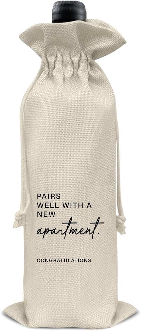 Housewarming Wine Bag, New Apartment Wine Gift Bag, House Warming Gifts for New Homeowner, Realtor Gift to Clients