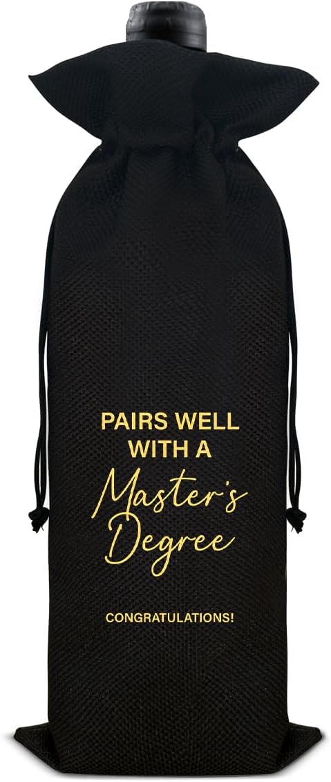 Graduation Wine Bag Masters Degree Wine Gift Bag Graduation Gift for Him Her Graduates College Grad