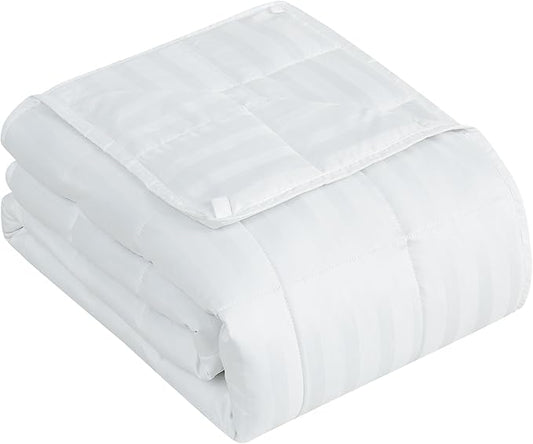 Weighted Blanket for Adult,30lbs Heavy Weighted Blanket 88"x104" Breathable Cooling Summer Blankets, Ultra Soft Cotton Comfort Throw Blanket with Glass Beads for All-Season (White)