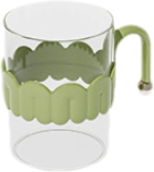 Transparent Mouthwash Cups, Toothbrush Holders, Mug for Mouth-Rinsing, Toothbrush Cups, Plastic Toothbrush and Toothpaste Organizer for Bathroom Vanity,Sink,Countertop (Green)