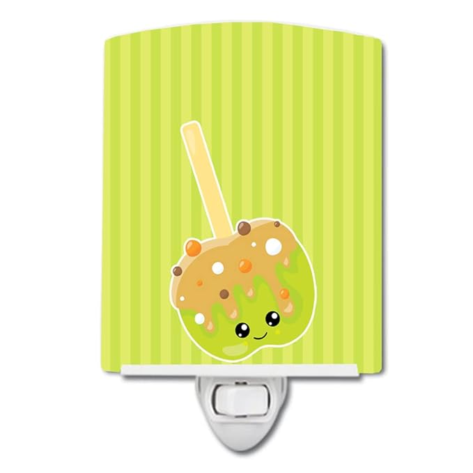 Caroline's Treasures BB8763CNL Fall Carmel Apple Ceramic Night Light Compact, UL-Certified, Ideal for Bedroom, Bathroom, Nursery, Hallway, Kitchen, 6x4x3, Multicolor