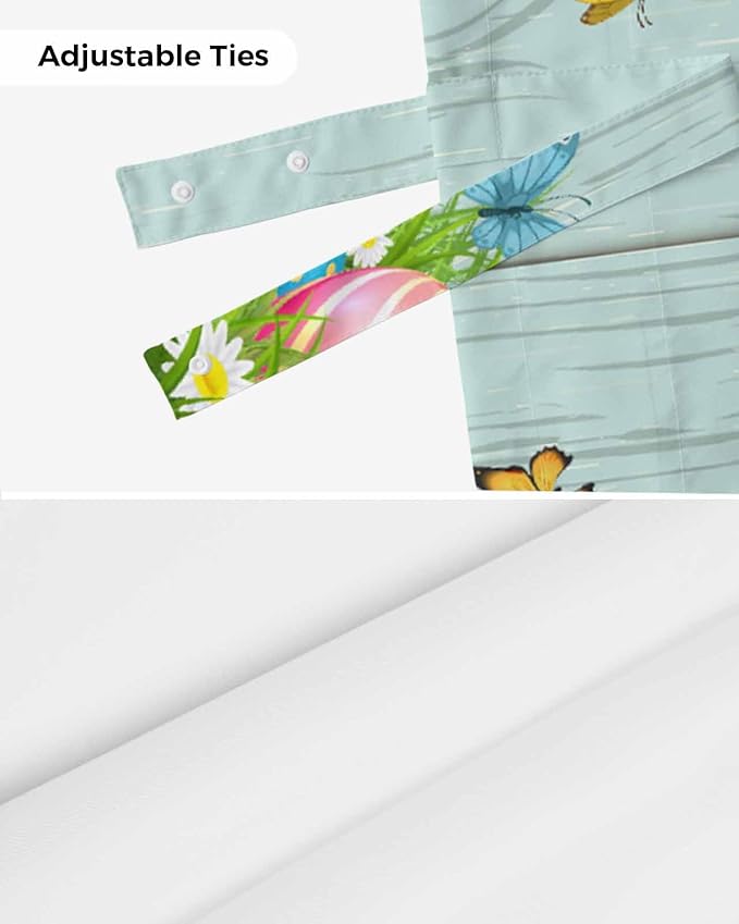 Spring Easter Blackout Tie Up Valance Curtains for Kitchen Windows Funny Bunny Tails Rabbit Window Toppers Balloon Shades for Living Room/Bathroom/Bedroom,1 Panel, 60" X 18",Floral Farmhouse