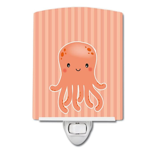Caroline's Treasures BB7123CNL Octopus Ceramic Night Light Compact, UL-Certified, Ideal for Bedroom, Bathroom, Nursery, Hallway, Kitchen, 6x4x3, Multicolor