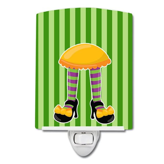 Caroline's Treasures BB9106CNL Halloween Witch's Feet Ceramic Night Light Compact, UL-Certified, Ideal for Bedroom, Bathroom, Nursery, Hallway, Kitchen, 6x4x3, Multicolor