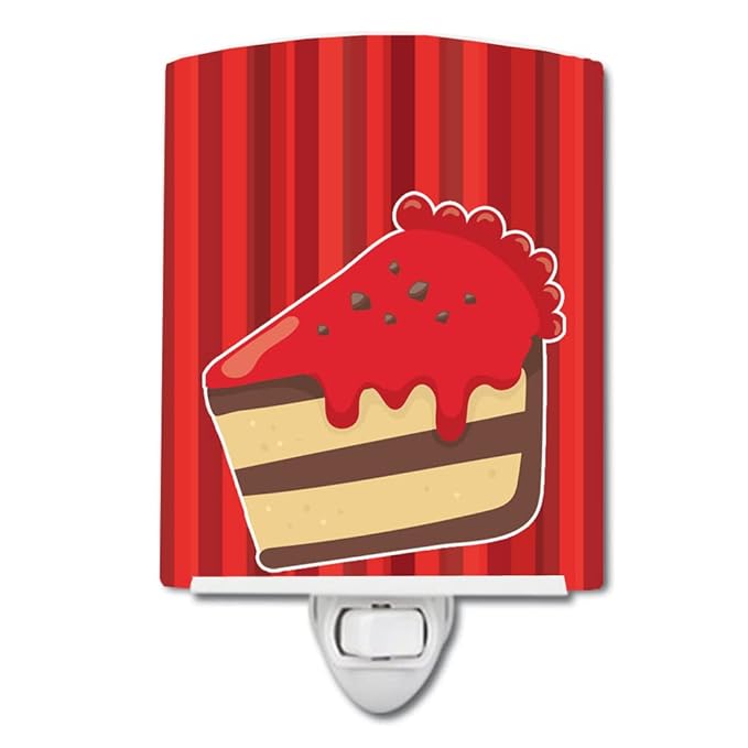 Caroline's Treasures BB6815CNL Christmas Cake Ceramic Night Light Compact, UL-Certified, Ideal for Bedroom, Bathroom, Nursery, Hallway, Kitchen, 6x4x3, Multicolor