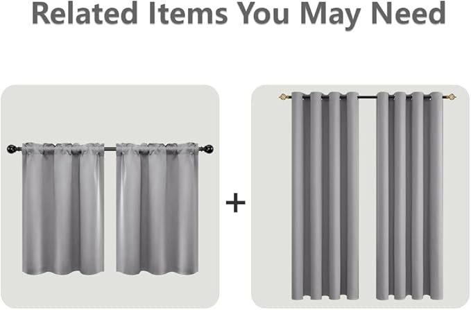 Mrs.Naturall 96 Inch Light Gray Curtains 2 Panel Set,Blackout Room Darkening Floor Length Curtains for Bedroom Living Room 96 Inches Long,Light Grey