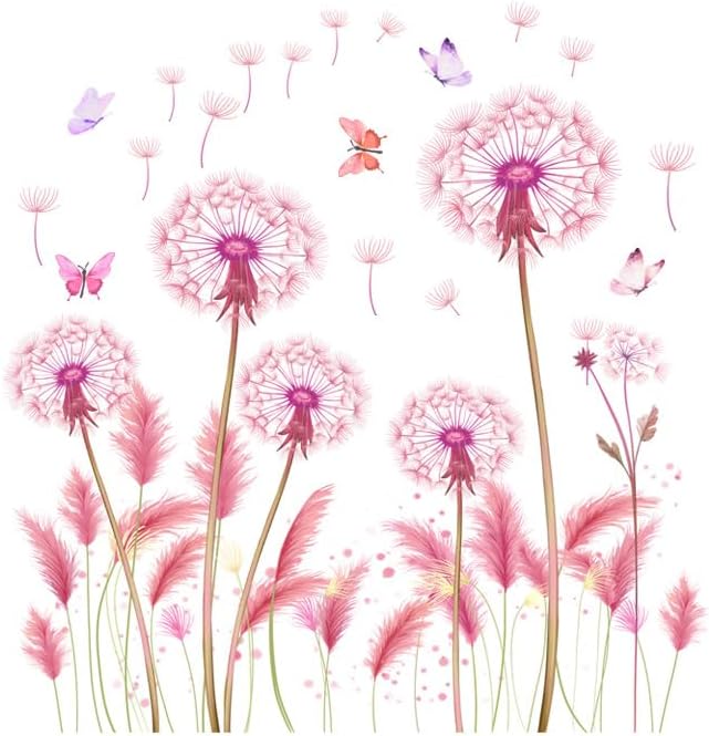 Elegant Flower & Butterfly Wall Stickers - Set of 6, 90cm x 35.43inch Decorative Vinyl Sheets