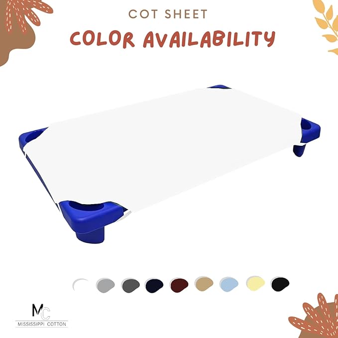 Pack of 12 Cot Sheet for Daycare Preschool Cot Bed -Polyblend Fabric with Corner Elastic Cots Sheets Fits On 22" X 52" Inches Size Toddler and Preschool Daycare Cot White 22 X 52 Size