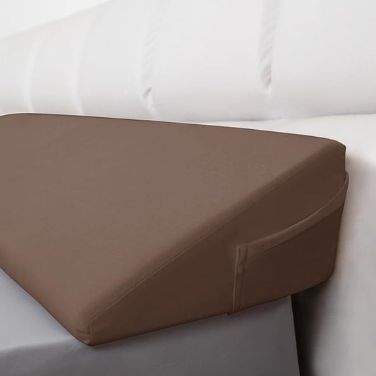 WdFour Bed Wedge pillow, close off Headboard, wall and Mattress Gap. incline, slanted sweat-proof pillow for neck and back pain relief anti-snoring for comfortable sleeping.(Chocolate,60Wx10Dx6H)