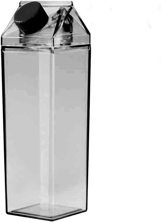 Jinberry 500ml/17Oz Cute Leakproof Milk Carton Water Bottle Portable Drinkware for Outdoor Climbing Tour or Camping