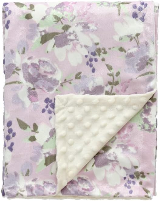 CREVENT Baby Girls Blanket for Crib Stroller Cot Cradle Car, Supper Soft and Pretty - Lavender Grapes 30x40 Inches