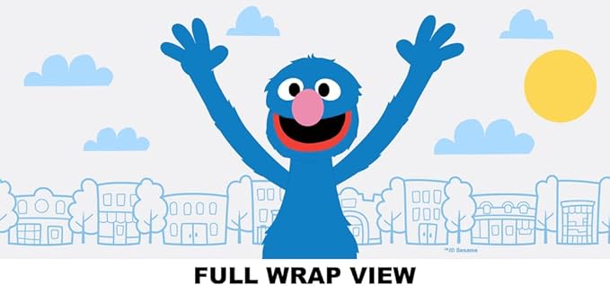 LOGOVISION Sesame Street Kids Tritan Plastic Water Bottle with Straw Lid and Handle, Reusable Tumbler for Toddlers, Unisex for Girls and Boys, 12oz, Big Grover