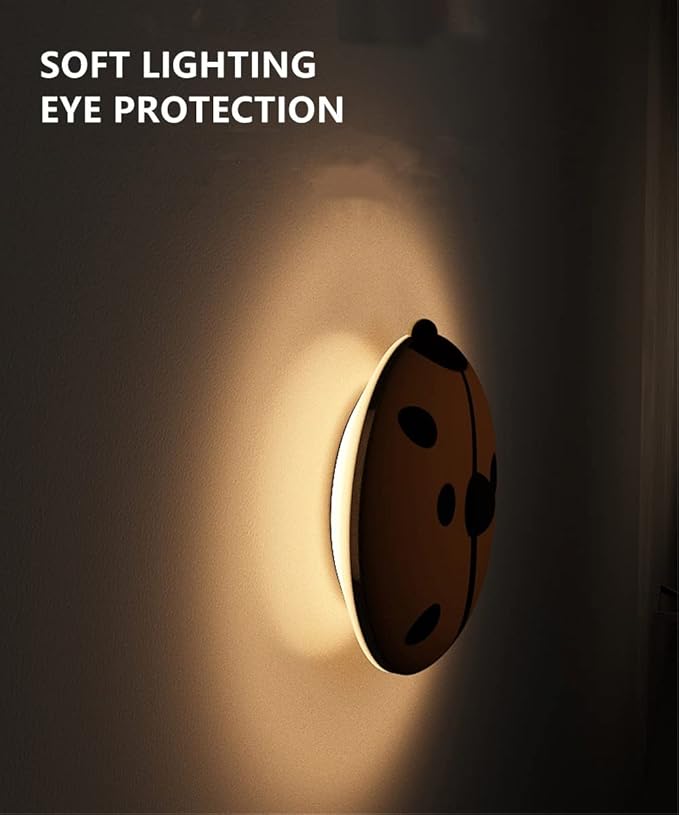 Motion Sensor Night Light, Cute Ladybug LED Night Light for Kids, USB Rechargeable, Magnetic Stick-On Anywhere, Wall Light with 2 Working Modes for Stairway Cabinet Hallway Bedside