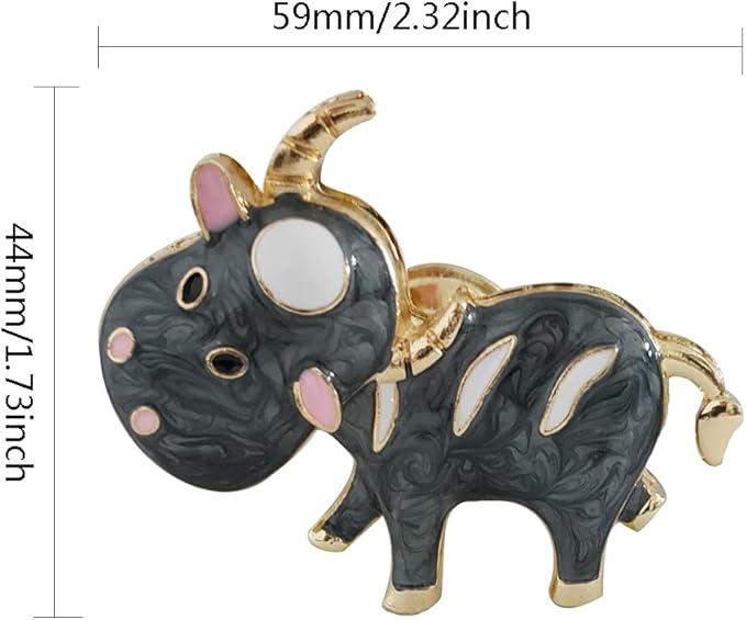 Cow Knobs 4 Pcs Cartoon Cow Shape Knob Cabinet Drawer Knob for Dresser Drawers Kitchen Bathrom Cupboard Kids Knobs Metal Animal Theme Pull Handles