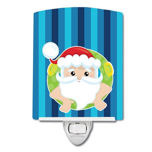 Caroline's Treasures BB9069CNL Beach Santa Claus #2 Ceramic Night Light Compact, UL-Certified, Ideal for Bedroom, Bathroom, Nursery, Hallway, Kitchen, 6x4x3, Multicolor