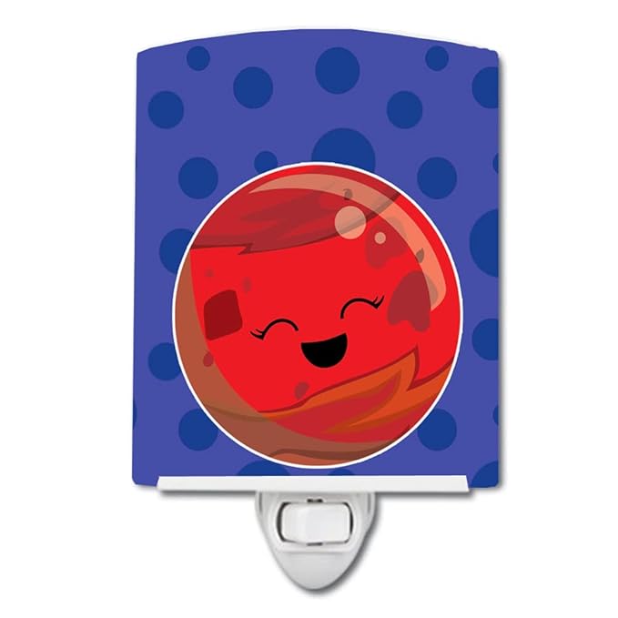 Caroline's Treasures BB9039CNL Planets Mercury Ceramic Night Light Compact, UL-Certified, Ideal for Bedroom, Bathroom, Nursery, Hallway, Kitchen, 6x4x3, Multicolor