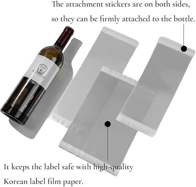 Pinot Noir size Wine Label Protector Saver Film - 50 Pieces, 0.3mm Thickness Transparent Wine Label Film for Wine Label Protection Double Sided Sticker Wine Wedding Celebration Present