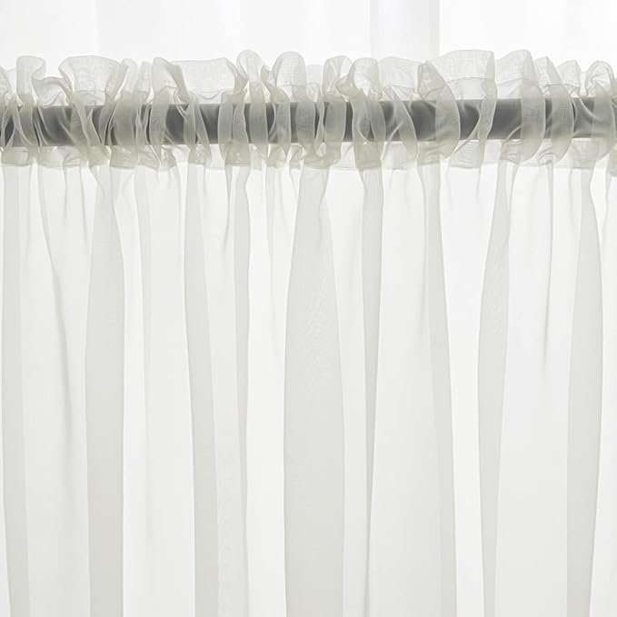 Windows Semi White Sheer Curtains 80 Inches Length 52 Inches Width 2 Panels Set Translucent Sheer Curtain Basic Rod Pocket for Bedroom Children Living Room Yard Kitchen