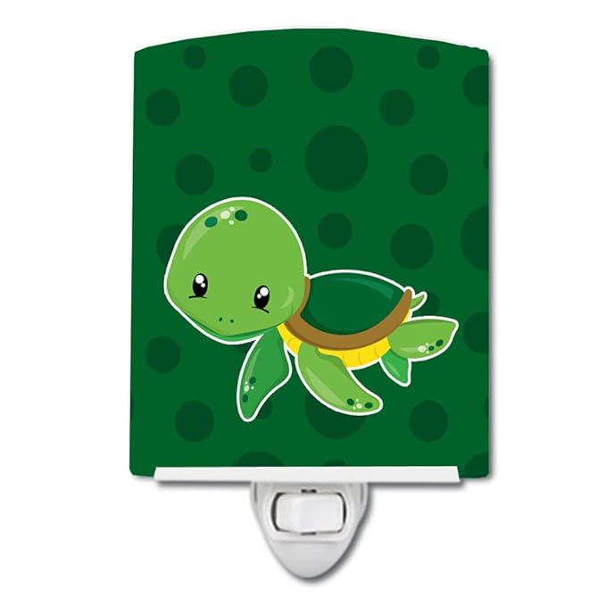 Caroline's Treasures BB8900CNL Nautical Turtle Ceramic Night Light Compact, UL-Certified, Ideal for Bedroom, Bathroom, Nursery, Hallway, Kitchen, 6x4x3, Multicolor