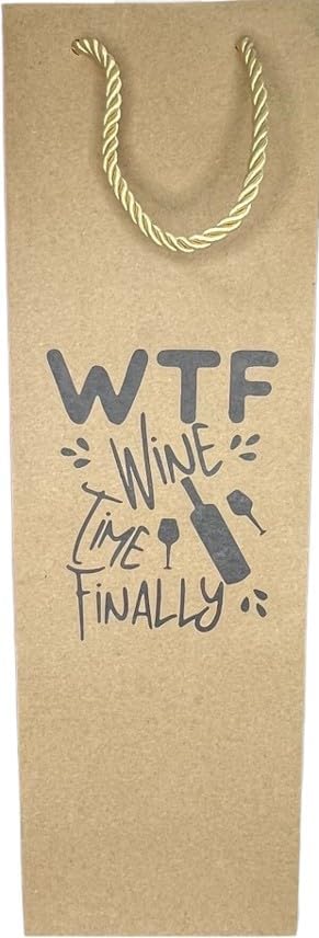 Generic Set of 3 Colorful Wine Gift Bags for Wine Bottles with Varying Sayings- Perfect Wine Tote for Travel or as a Wine Gift Box- (Drink the wine, wtf, size matters), Standard