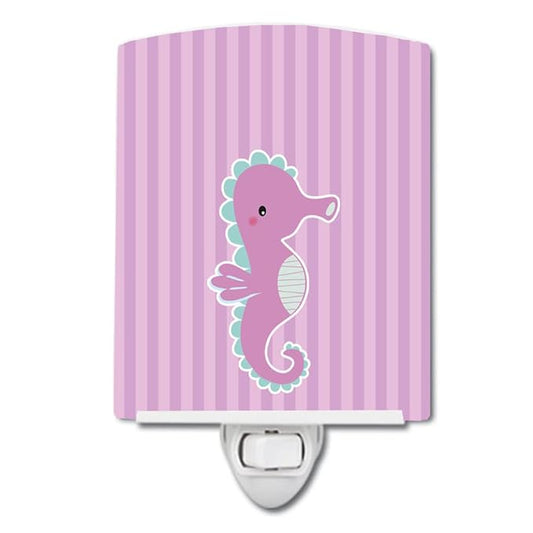 Caroline's Treasures BB7119CNL Seahorse Ceramic Night Light Compact, UL-Certified, Ideal for Bedroom, Bathroom, Nursery, Hallway, Kitchen, 6x4x3, Multicolor