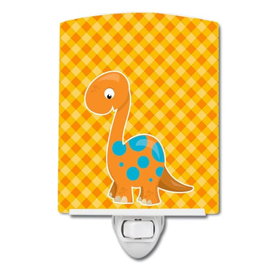 Caroline's Treasures BB6896CNL Brontosaurus Dinosaur Ceramic Night Light Compact, UL-Certified, Ideal for Bedroom, Bathroom, Nursery, Hallway, Kitchen, 6x4x3, Multicolor