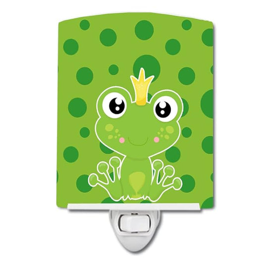 Caroline's Treasures BB8989CNL Frog Prince #2 Ceramic Night Light Compact, UL-Certified, Ideal for Bedroom, Bathroom, Nursery, Hallway, Kitchen, 6x4x3, Multicolor
