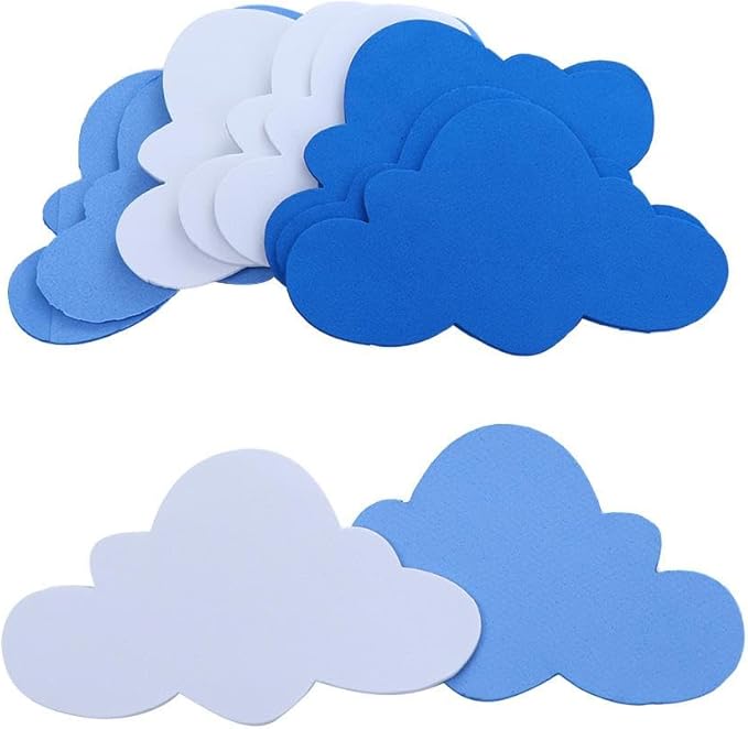 24pcs Clouds Wall Decals,Clouds Wall Stickers,Peel and Stick Removable Wall Stickers Removable Nursery Room Decals Nursery Decor White Clouds Sky Wall Decals
