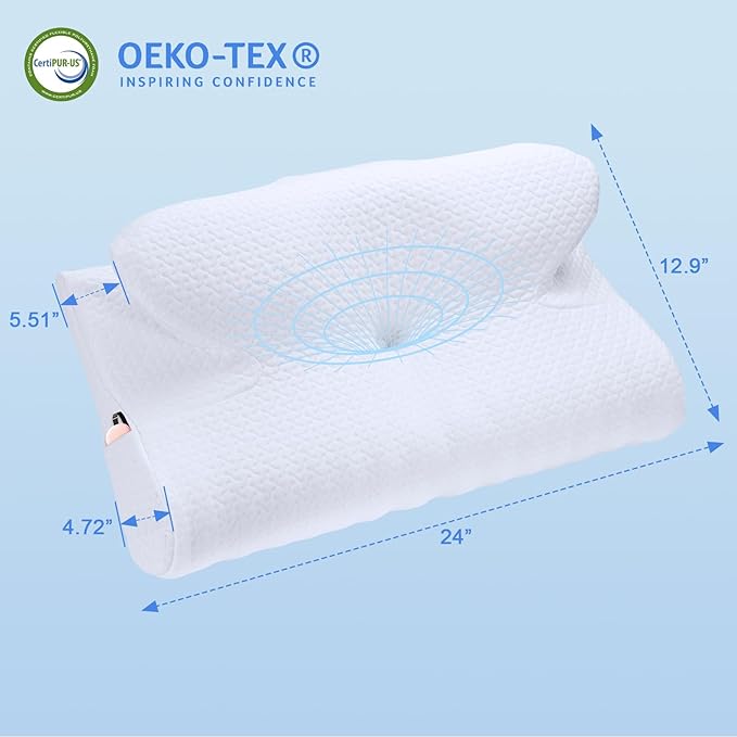 Neck Pillow, Neck & Cervical Pillows for Neck Support, Adjustable Cervical Neck Pillow for Sleeping, Memory Foam Side Sleeper Cervical Pillow for Bed