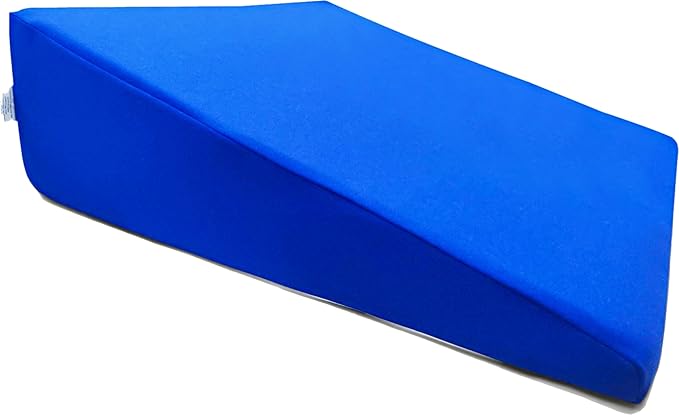 Bed Wedge Elevator for Acid Reflux, Sleeping, Posture Control, Surgery Recovery, 7.5 inch Lift. Royal Blue Polyester Cover