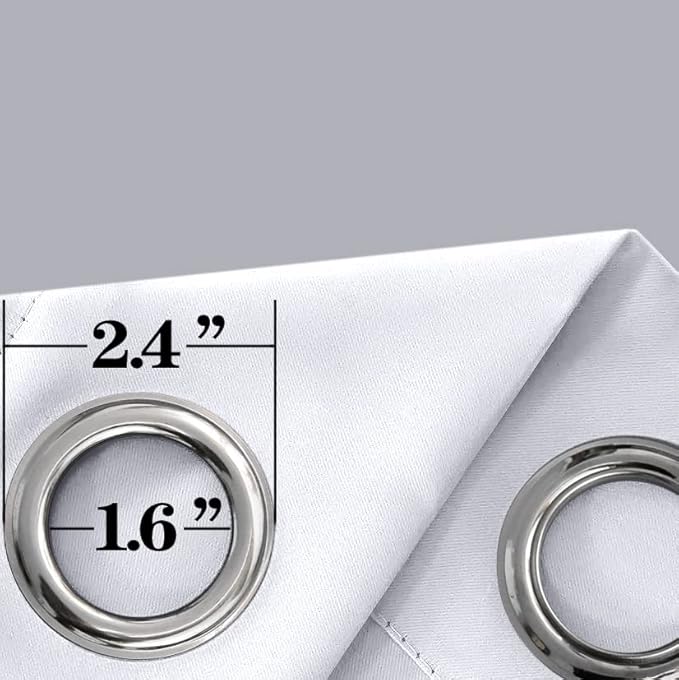 Mrs.Naturall White Curtains 84 Inches Long,Room Darkening Semi Blackout Curtains for Bedroom Living Room,52 by Size 84 Length