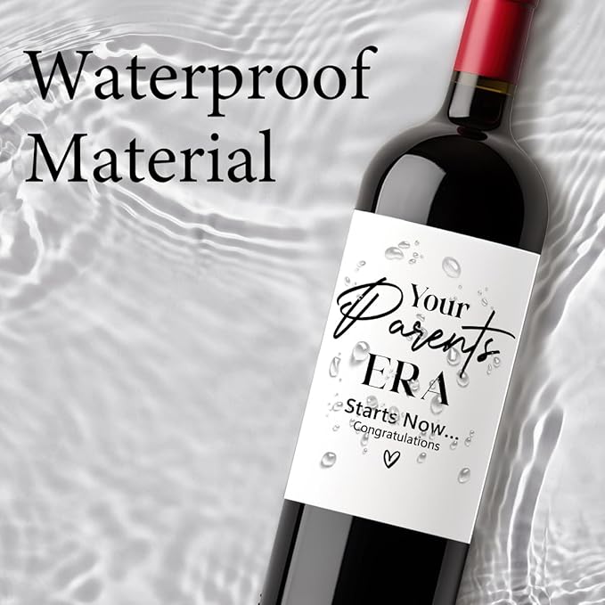 8 Pcs Parents Pregnancy Baby Announcement Wine Labels, Funny Pregnancy Baby Announcement Gifts for New Parents Wine Bottle Stickers Labels, Your Parents Era Starts Now Wine Labels